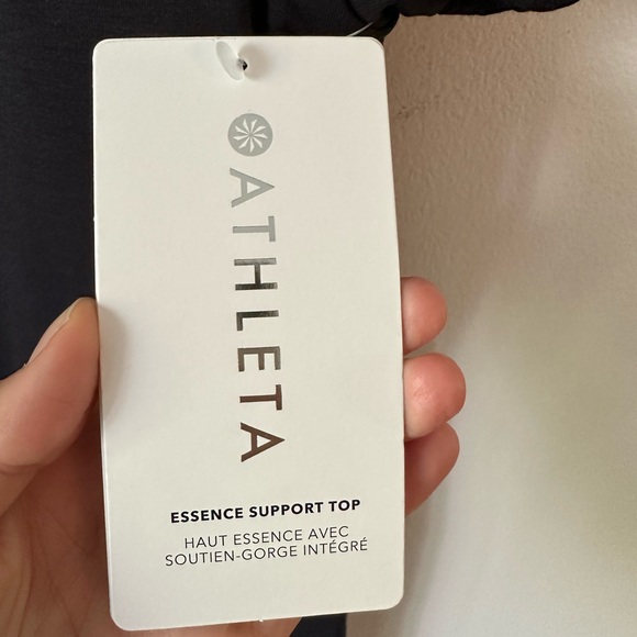 Athleta Black Deep V t-shirt with build in bra - Picture 6 of 6